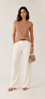 Blusa Gota Dourada Canelada Feminina