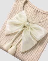Vestido Manga Longa com Laço Infantil