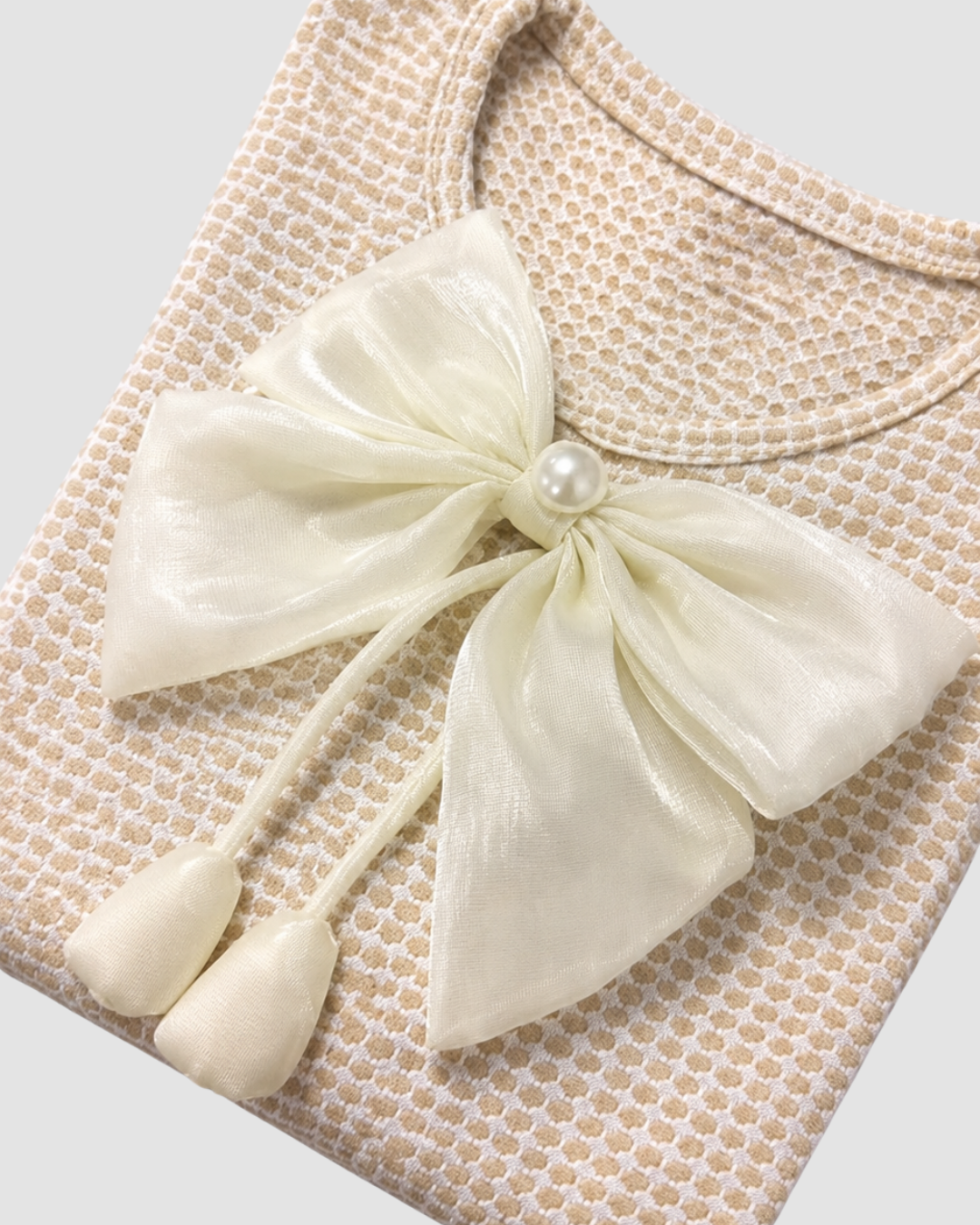 Vestido Manga Longa com Laço Infantil