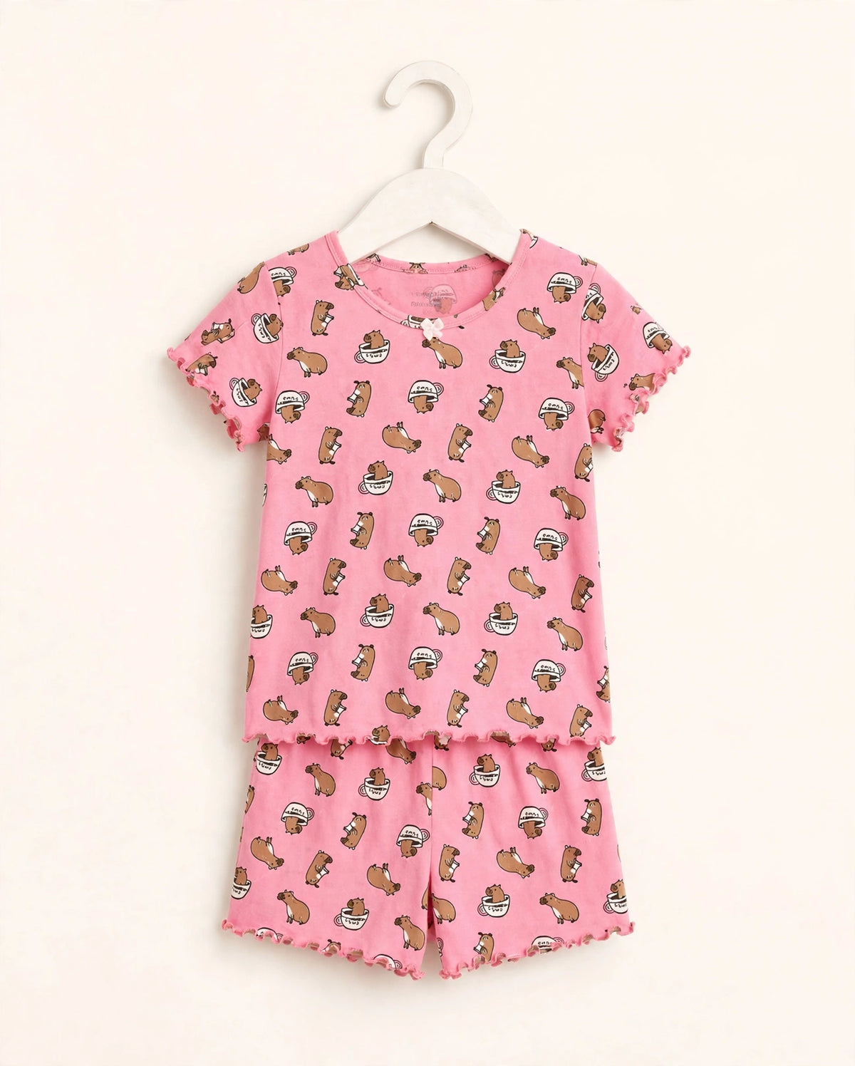 Pijama Infantil de Capivara com Frufru