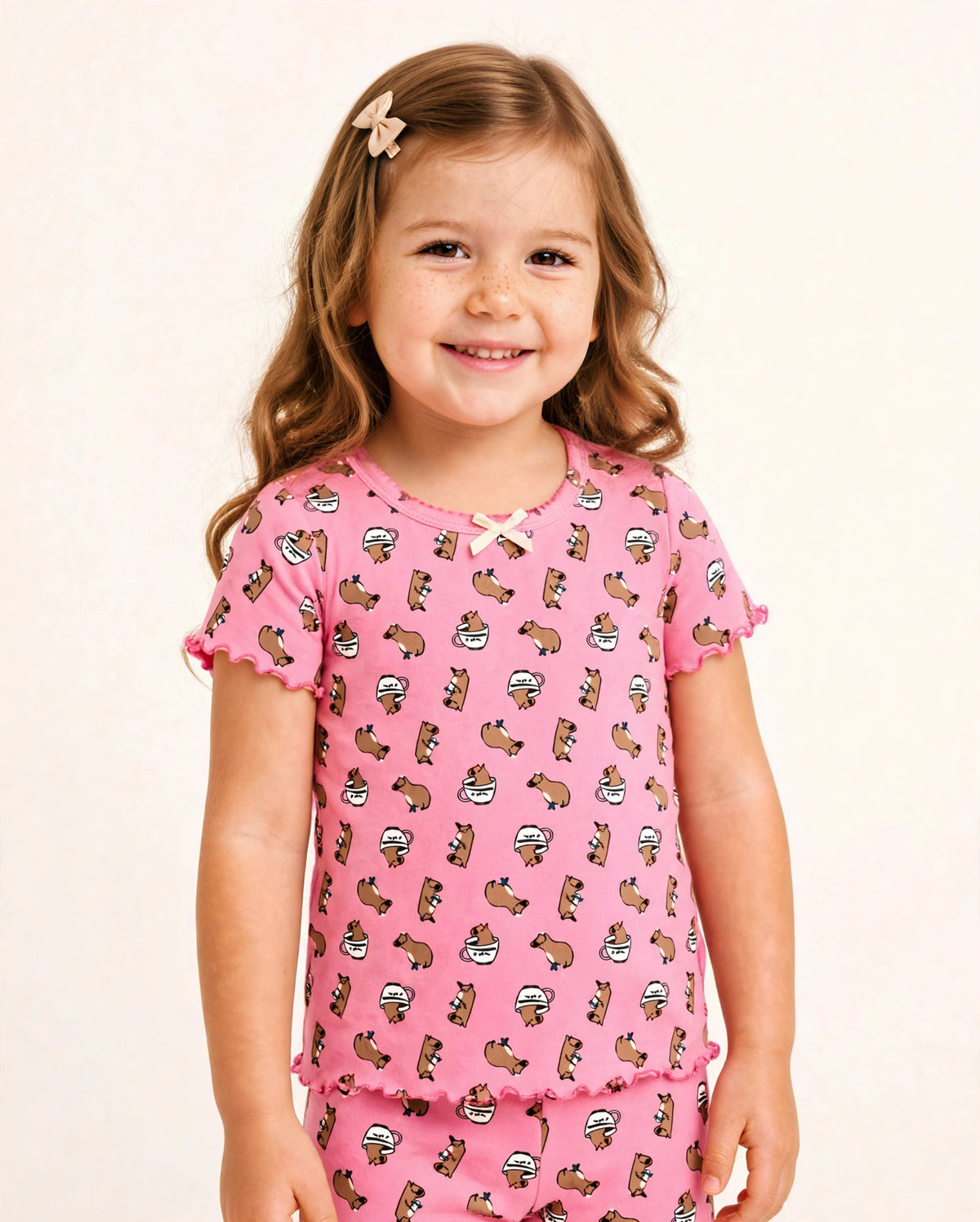 Pijama Infantil de Capivara com Frufru