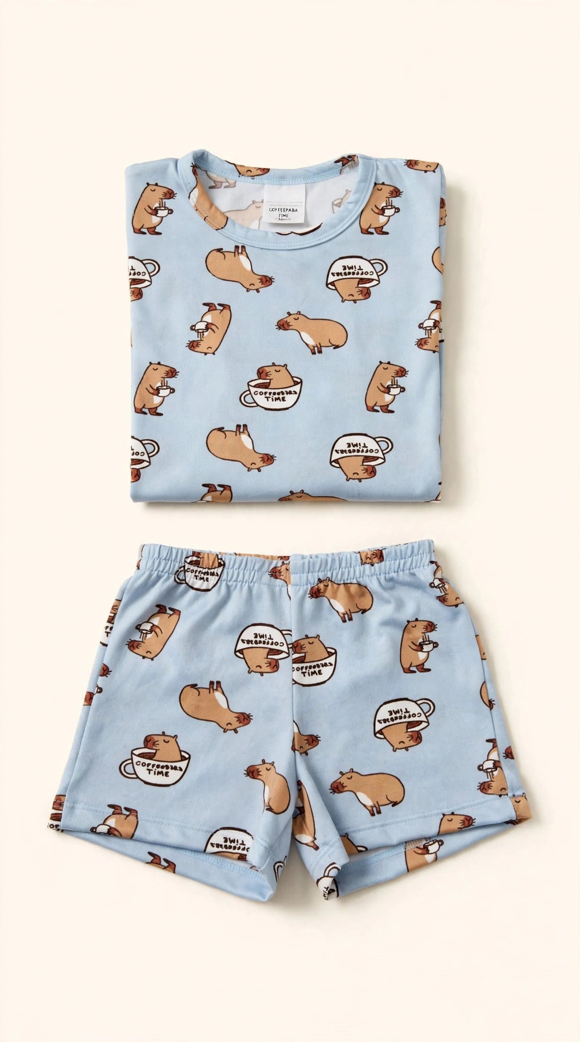 Pijama Infantil de Capivara Manga Curta