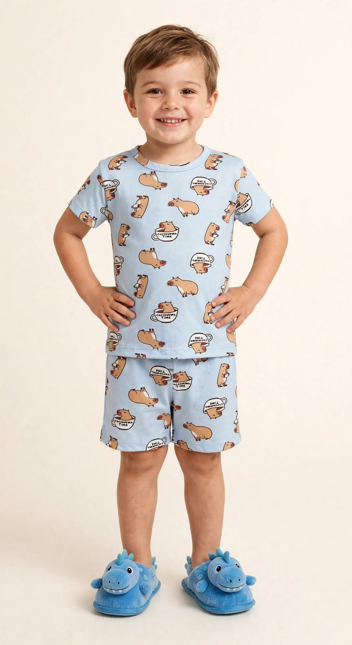 Pijama Infantil de Capivara Manga Curta