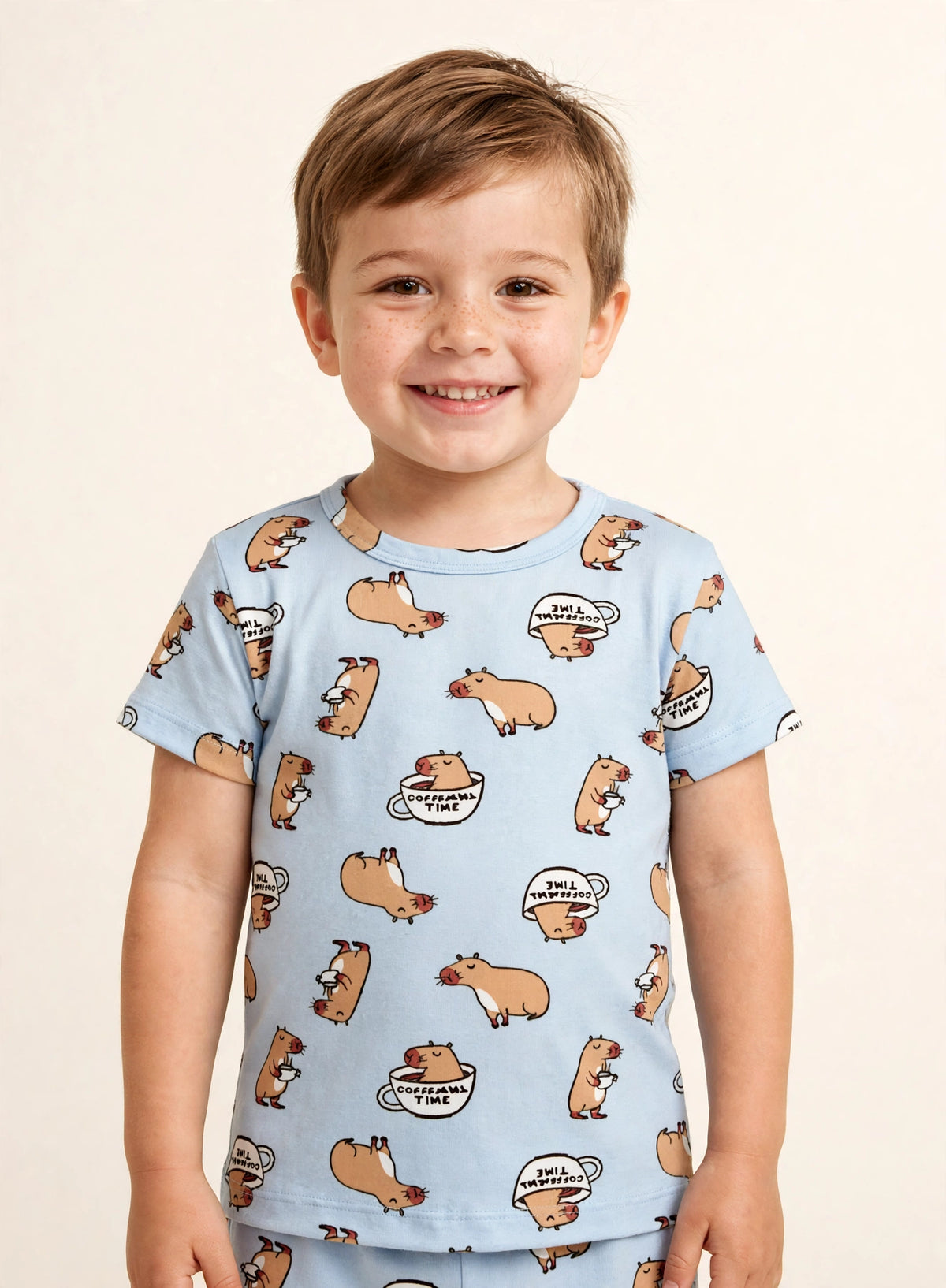 Pijama Infantil de Capivara Manga Curta